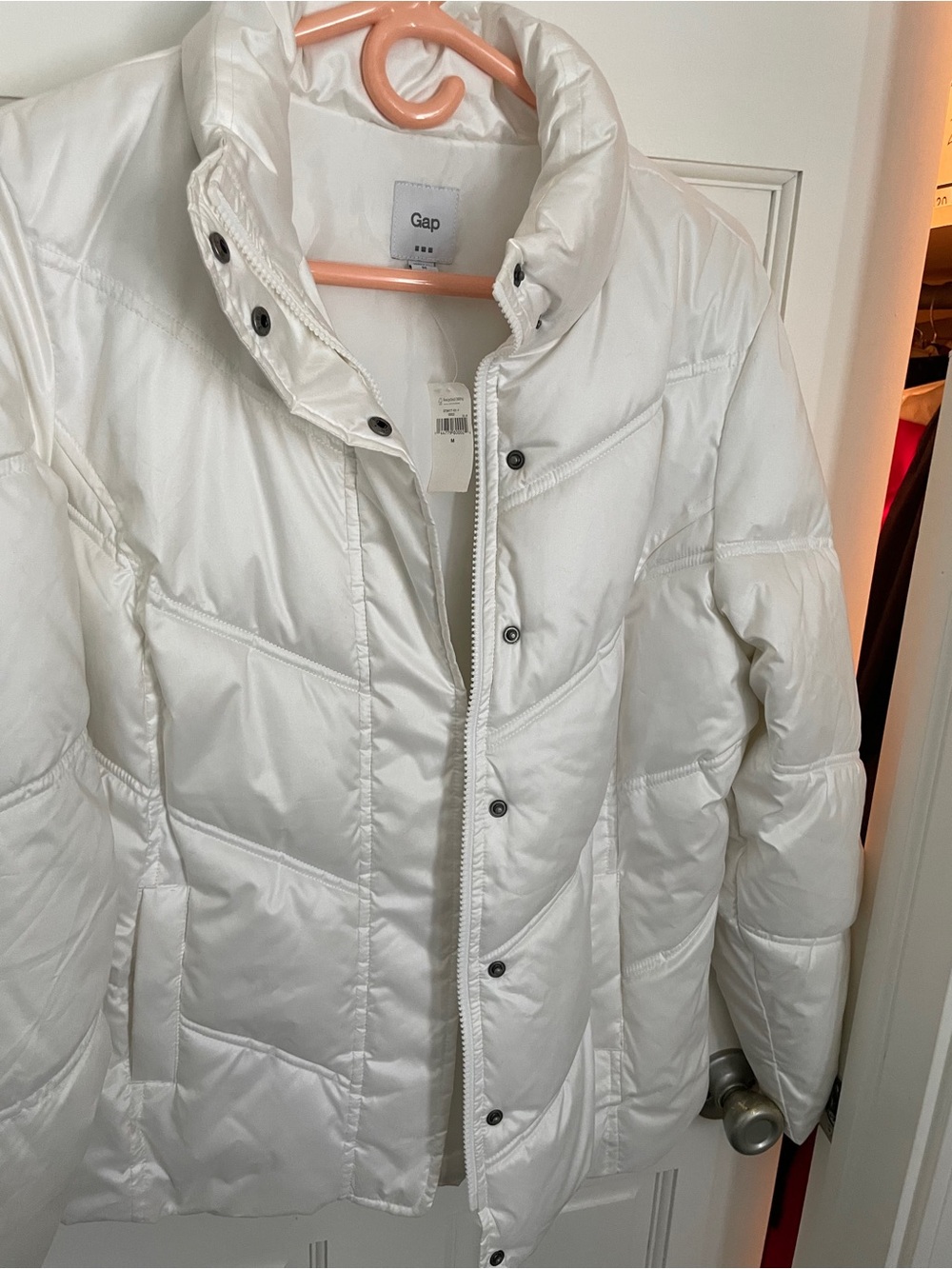 GAP Women's White Quilted Puffer Jacket